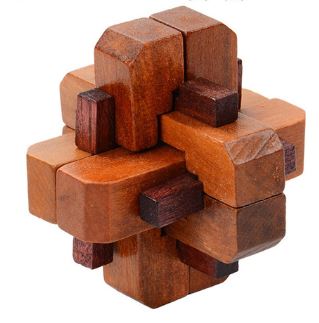 Solution du casse-tête Chinois en bois : Le cube 12 pièces 